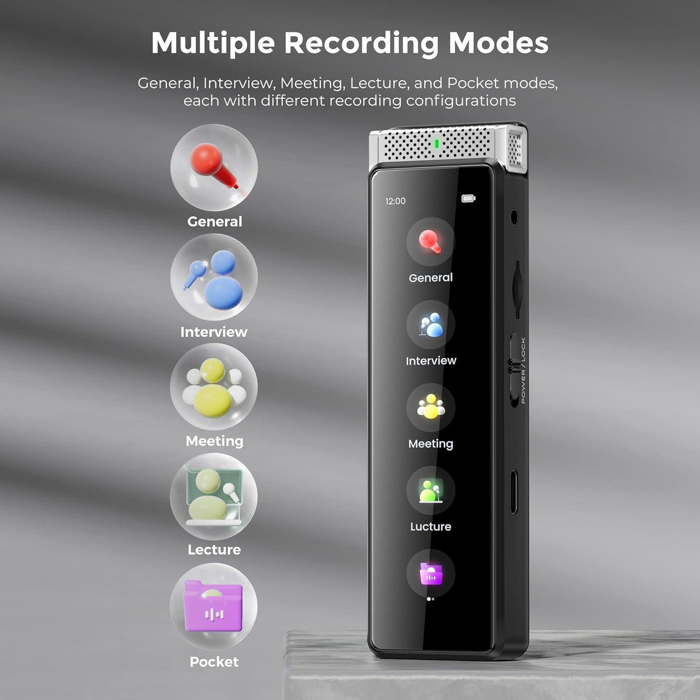 Save 30% Innioasis R1 Digital Voice Recorder 72GB with Playback【 Offline STT Transcription，Full Touchscreen with Bluetooth 】 - innioasis - experts of audio and video players