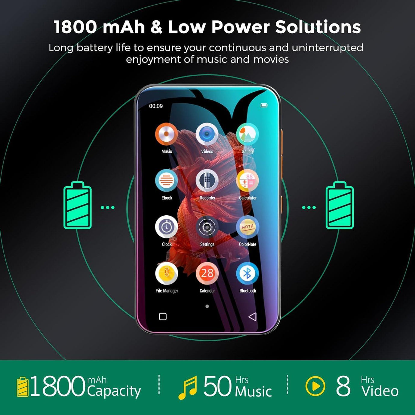 Save 17% TIMMKOO Q3E MP3 Player 72GB with Bluetooth【4.0